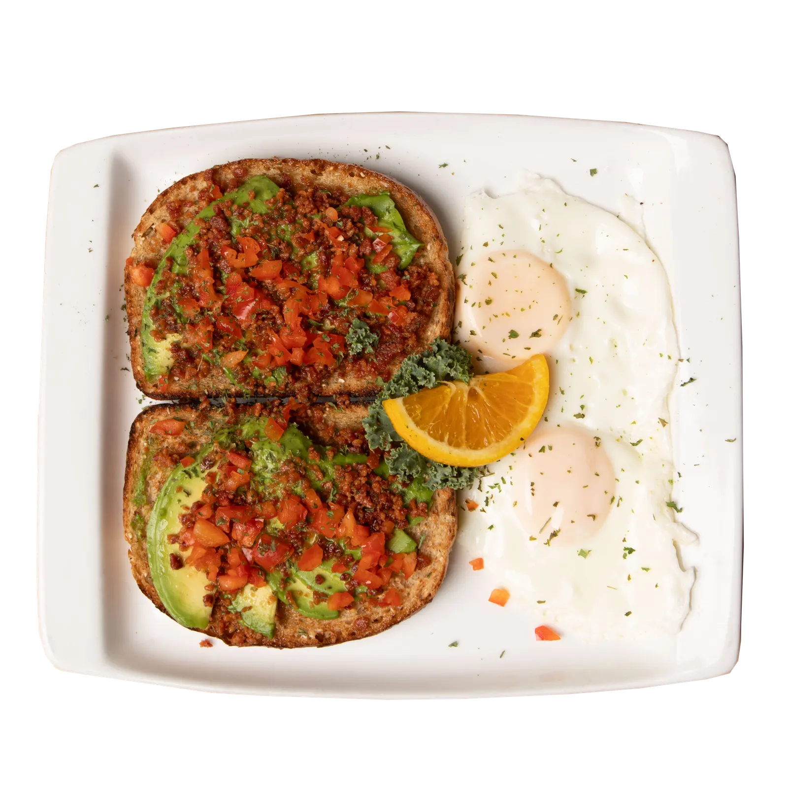 Avocado toast and eggs at Red Rock Cafe