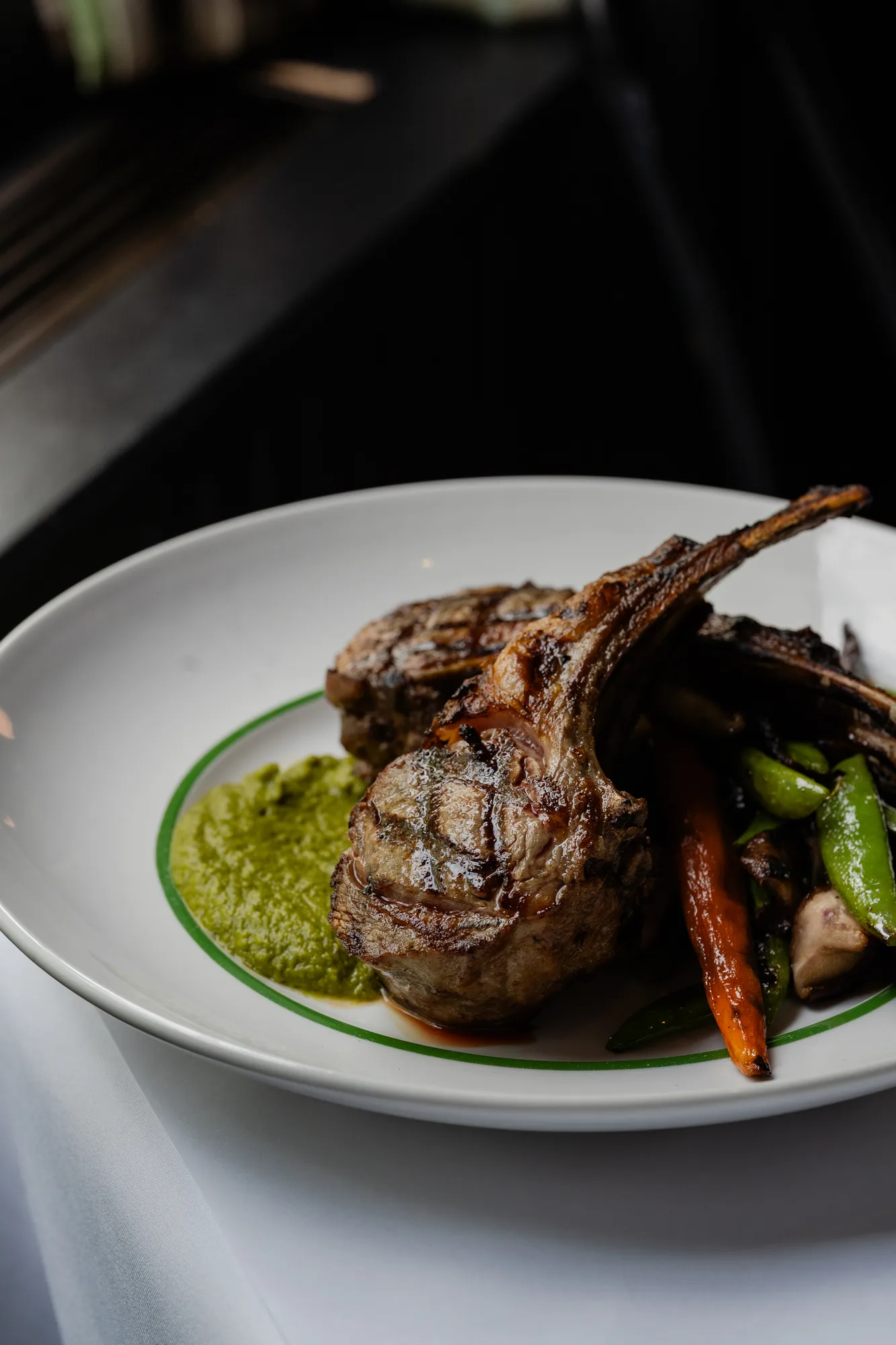 Plated lamb chops