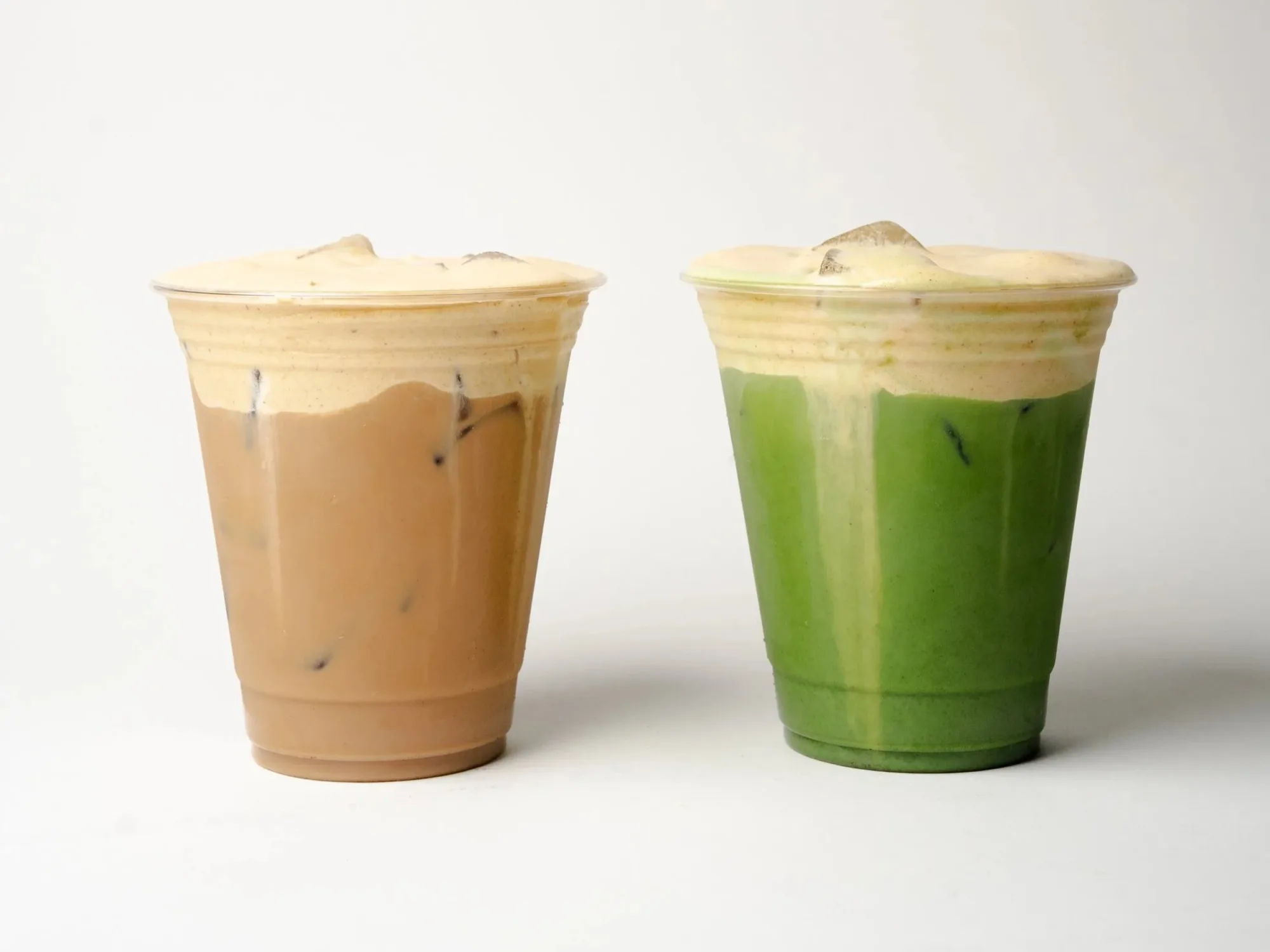 Two iced coffee drinks