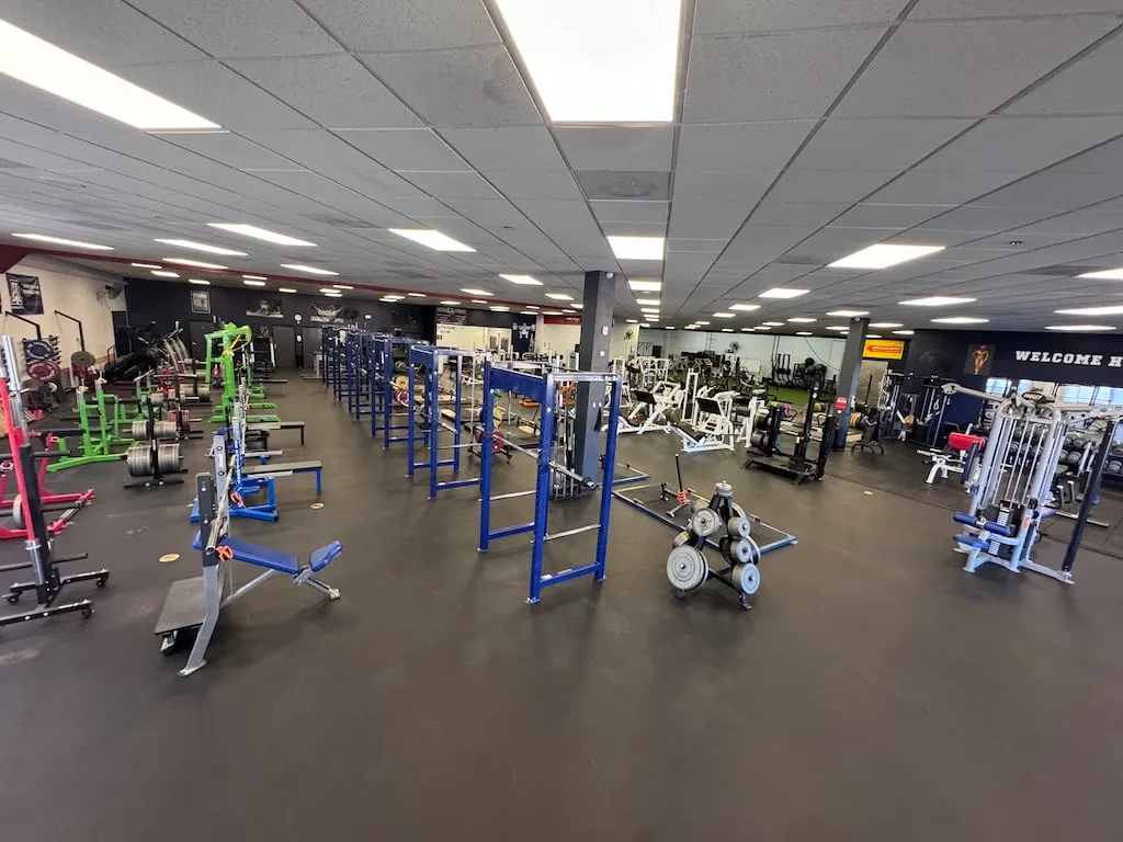 Strength racks and weight equipment inside Tucson Strength