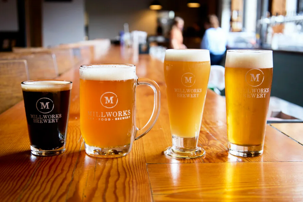 Glasses of Millworks beer