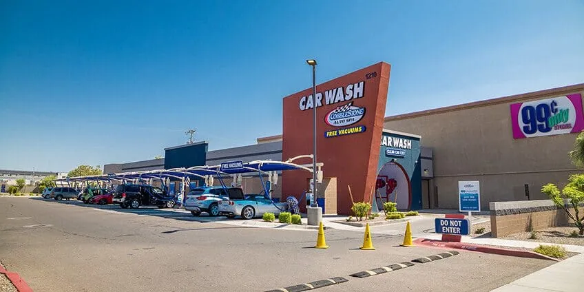 The Cobblestone Auto Spa express car wash at Indian School Road and 12th Street